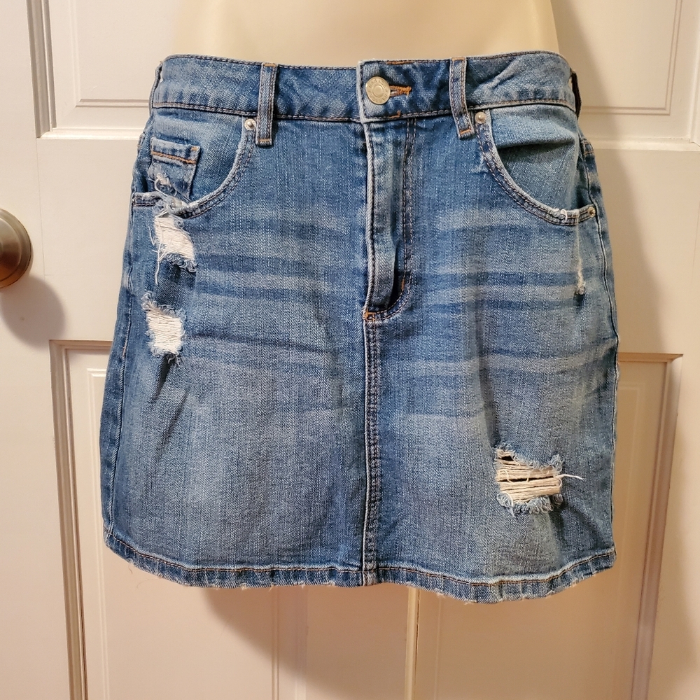 Garage Denim Mini Jean Skirt